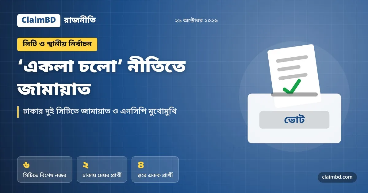 ‘একলা চলো’ নীতিতে জামায়াত
